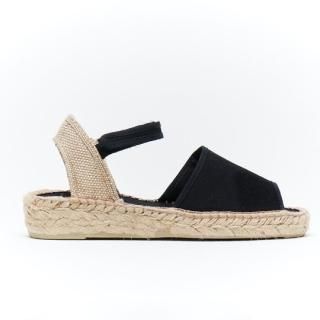 La Cadena / VALENCIANA / HEEL SANDALS ESPADRILLES / NEGRO(7707) / adult / 37 , 38