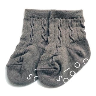 chocolatesoup / BABY CABLE SOX / CHARCOAL