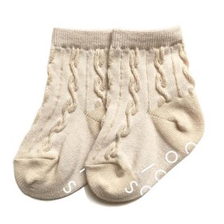 chocolatesoup / BABY CABLE SOX / BEIGE
