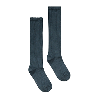 GRAY LABEL / Long Ribbed Socks GOTS / Blue Grey