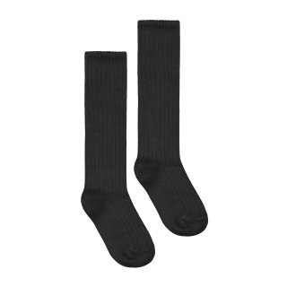 GRAY LABEL / Long Ribbed Socks GOTS / Nearly Black