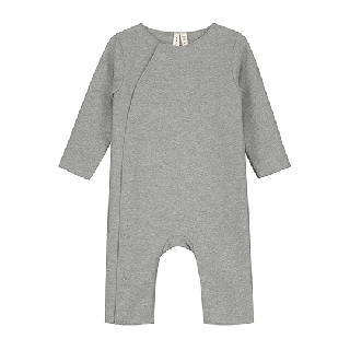 GRAY LABEL / Baby Suit with Snaps GOTS / Grey Melange / Baby / 0-3m, 3-6m