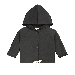 GRAY LABEL / Baby Hooded Cardigan GOTS / Nearly Black / Baby