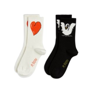 mini rodini AW22 / Swan 2-pack socks / multi