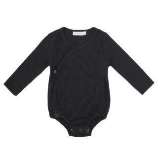 Phil&Phae / Cross-over body l/s pointelle / Charcoal / 0-3m, 3-6m