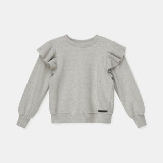 My Little Cozmo / Knit Ruffle Sweater / Light Grey