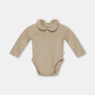 My Little Cozmo / Recycled Collared Baby Bodysuit / Stone
