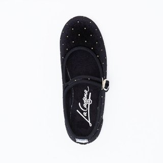 La Cadena / JAPONESA Velour Gold Dot One Strap / BLACK x GOLD DOT