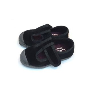CIENTA / T-strap velour shoes / black / 31(19cm)