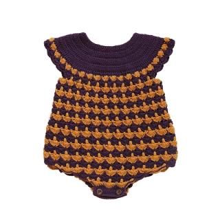 KalinkaKids / Marion Romper / Eggplant