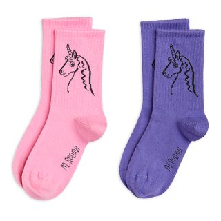 mini rodini AW22 / Scottish unicorns socks 2-pack / Multi