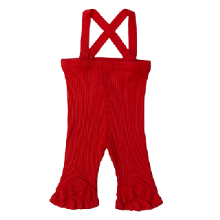 ں١suess / Frilled Knit Unitard / tomato red