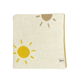 BaYiRi / Double sun allover blanket / MILK WITH EARTH SAND & SUNNY YELLOW