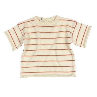 BaYiRi / Sunny striped t-shirt / MILK & TORTOISE RED STRIPES / 18M, 3Y