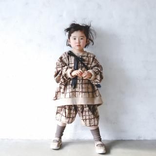 40%OFF!michirico / Chocolate check half pants / Cafe au lait
