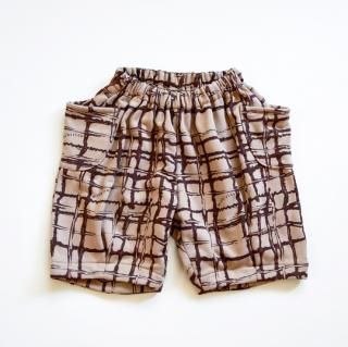 40%OFF!michirico / Chocolate check half pants / Cafe au lait