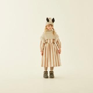 40%OFF!eLfinFolk / Cotton linen Wide stripe Dress / beige