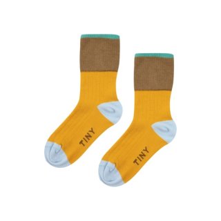 30%OFF!TINYCOTTONS AW23 / COLOR BLOCK MEDIUM SOCKS / mustard / Kid / 6Y