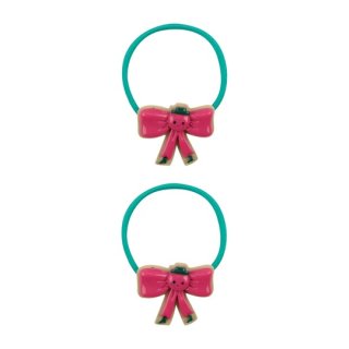 TINYCOTTONS AW23 / TINY BOW HAIR RUBBER SET / dark pink