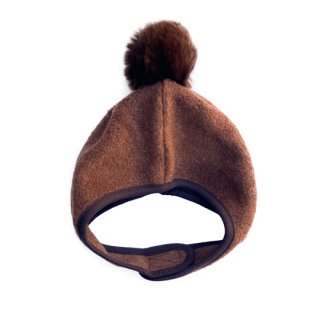 chocolatesoup / FLEECE POMPOM BONNET / Brown