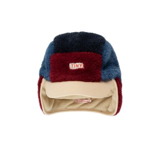 【30%OFF!】TINYCOTTONS AW23 / COLOR BLOCK POLAR SHERPA CAP / navy/deep red / L(54-56cm)