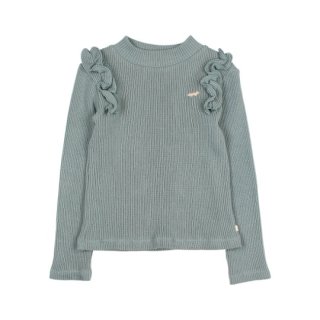 40%OFF!buho. / SOFT RIB RUFFLE T-SHIRT / EUCALYPTUS / KIDS / 2Y