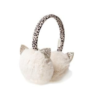 ں١ Rockahula Kids / Cleo Cat Leopard Earmuffs-IVORY