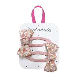 Rockahula Kids / Margot Floral Twisty Bow Clips-PINK