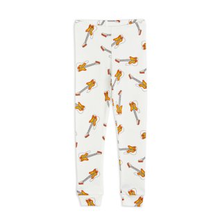 mini rodini / Guitar aop leggings / White 10