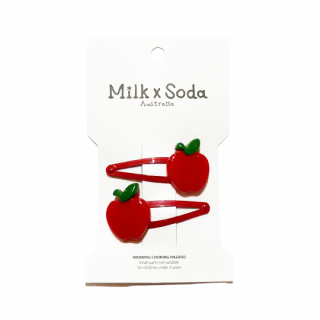 ں١Milk  Soda / APPLE HAIR CLIP / RED