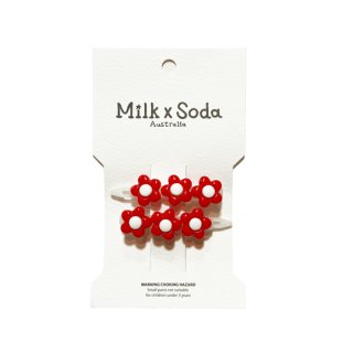 Milk ｘ Soda / DAISY TRIO HAIR CLIP / RED