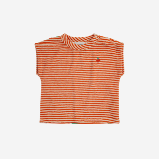BOBO CHOSES SS24 / Baby Orange Stripes terry T-shirt / DROP1
