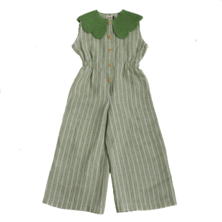 KalinkaKids / Cordelia Overall / Green Stripe