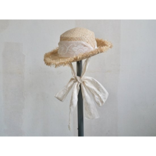 suess / Straw Hat with Italian Lace / natural