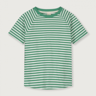 GRAY LABEL / Crew Neck Tee GOTS / Bright Green / Off White Stripe