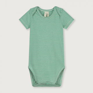 GRAY LABEL / Baby Onesie GOTS / Bright Green / Cream Stripe