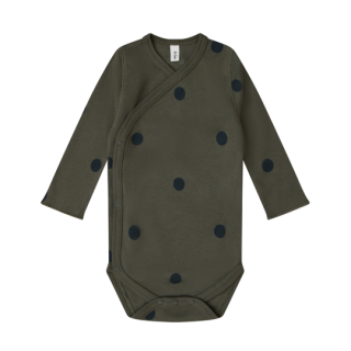 organic zoo / Olive Dots Wrap Bodysuit