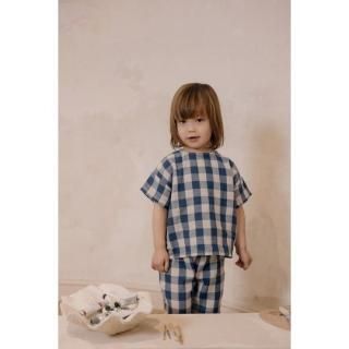 30%OFF!organic zoo / Pottery Blue Gingham Boxy T-Shirt
