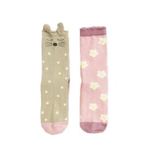 Rockahula Kids / Flora Bunny 2 Pack Socks / 3-5Y