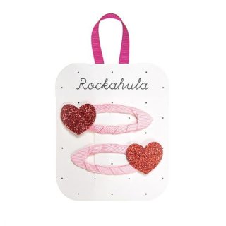 Rockahula Kids / Love Heart Glitter Clips / RED