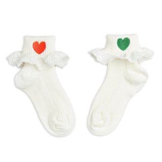 mini rodini / Hearts lace socks / White