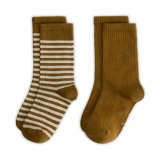 30%OFF!GRAY LABEL / Ribbed Socks 2Pack / Peanut / Cream Stripe