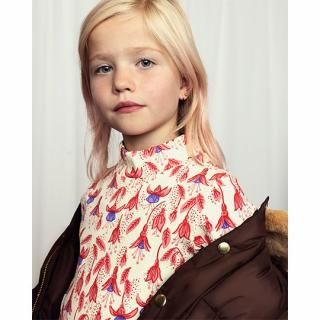 40%OFF!mini rodini / Fuchsia aop high neck ls tee / Red