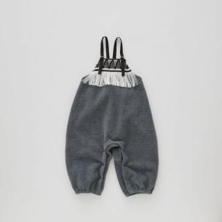 40%OFF!eLfinFolk / ZigZag Fringe Fleece Rompers / gray