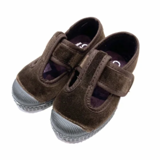 ں١CIENTA / T-strap velour shoes / brown