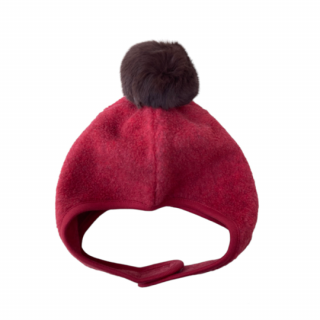 chocolatesoup / FLEECE POMPOM BONNET / Red