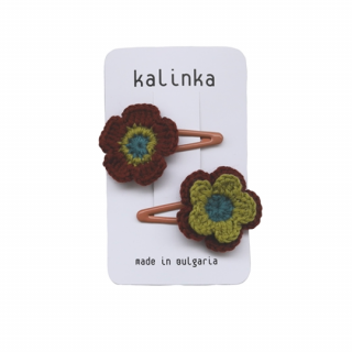 40%OFF!Kalinka / Flower Clip Set / Chestnut / Pistachio