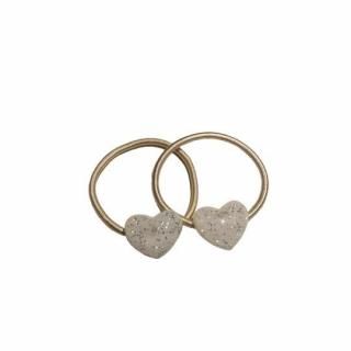 Milk  Soda / CANDY POP HEART HAIR TIE / White