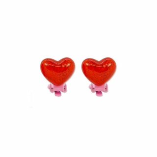 ں١Milk  Soda / CANDY POP HEART EARRING / Red