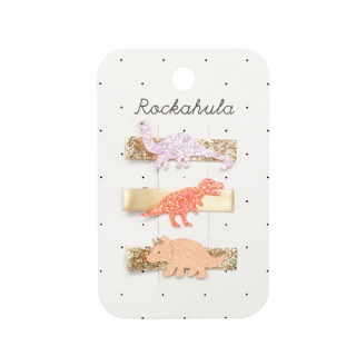 Rockahula Kids / Glitter Dinosaur Bar Clips / MULTI
